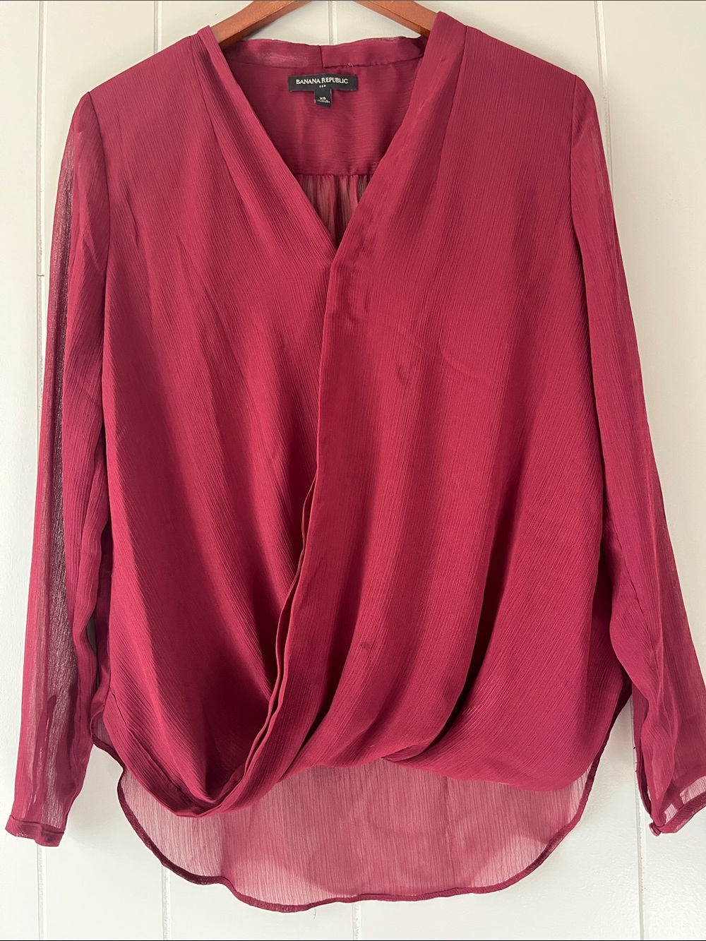 Banana Republic Raspberry Wrap-Front Blouse - Picture 7 of 11